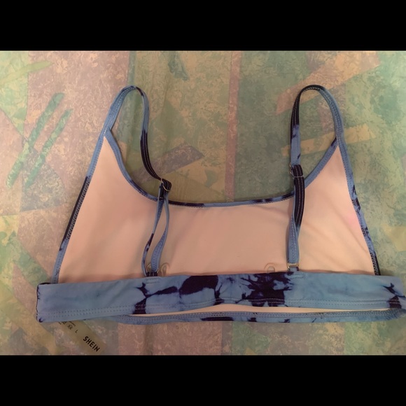 Blue tie - dyed bathing suit top bought from shein - Picture 2 of 4